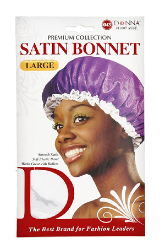 Donna Satin Bonnet Black Xlarge