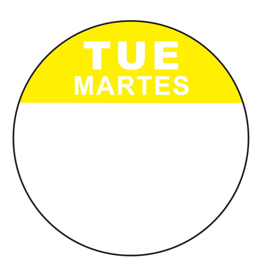 Tuesday - Martes .75 Dissolvable Date Label