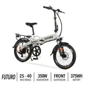 GOBIKE FUTURO Foldable Lightweight Electric Bike - Elder Mobility - Foldable Electric Bike
