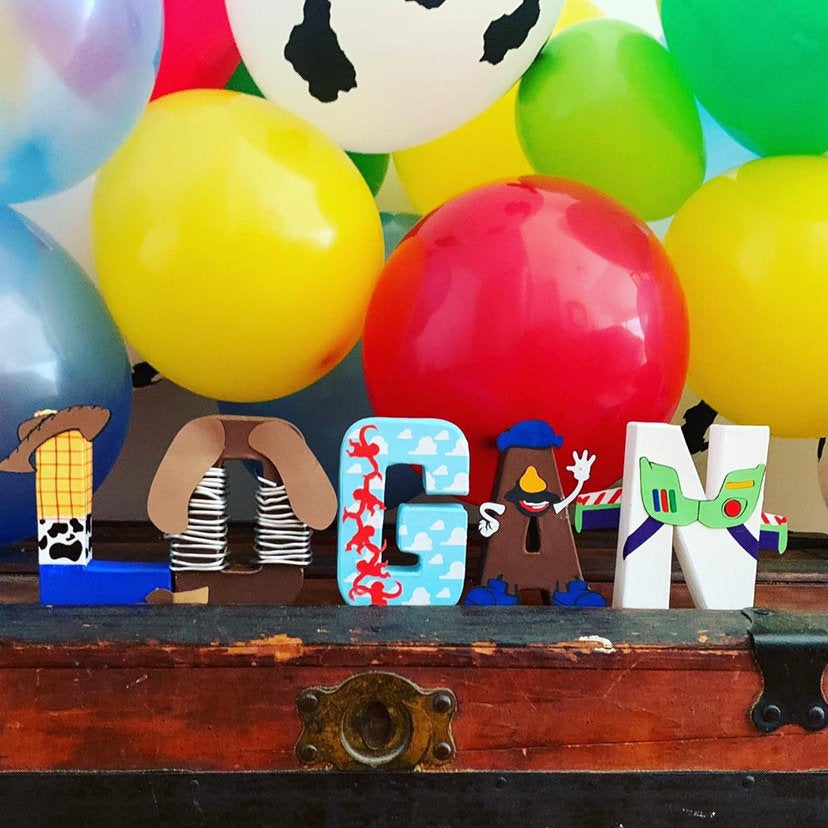 Toy Story Letter Party Decor Stand Up Numbers Dessert Table Newborn Photo Shoot Buzz Woody Cloud Wallpaper Personalized Gift