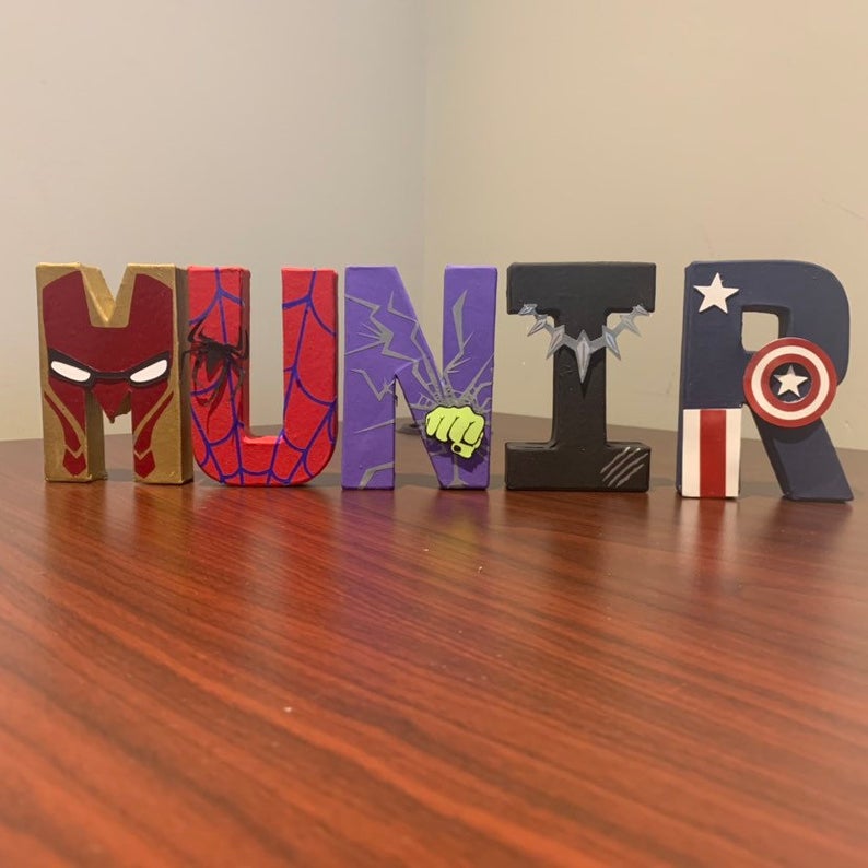 superhero theme stand up letters alwaystheoccasion