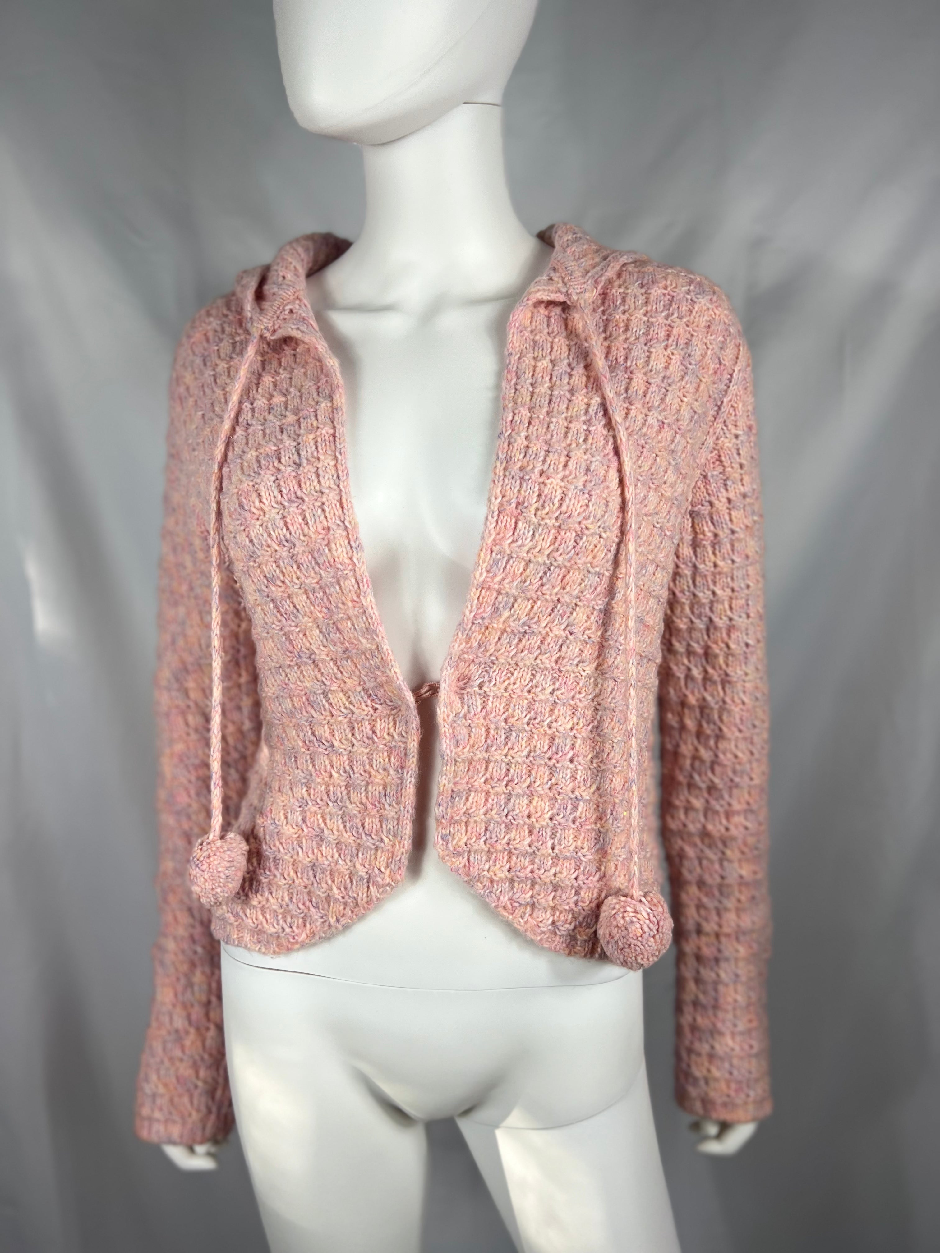 BCBG Pink Pom Pom Sweater