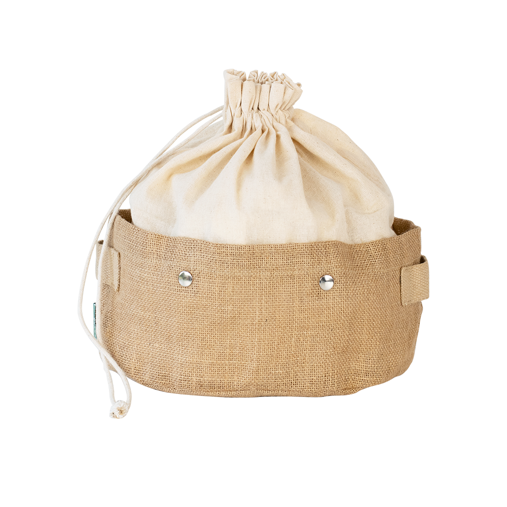 2-in-1 Shopping & Storage Basket - Organic Cotton and Jute - Pebbly product image