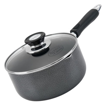 Alpine Cuisine Sauce Pan Stainless steel 3Qt Belly Shape with Glass Lid &  Ergonomic Handle, induction Bottom Sauce Pan, Sauce Pot with Glass Lid for