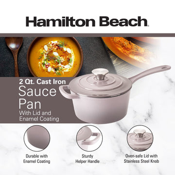 Hamilton Beach Enameled Cast Iron Fry Pan 8-Inch Navy, Cream Enamel co