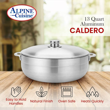 Alsasa® 7 Qt. Aluminum Stock Pot with Lid and Handles