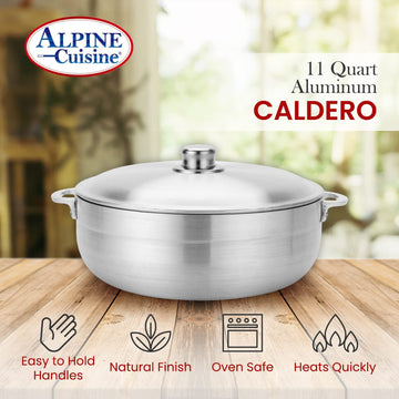Alpine Cuisine Stainless Steel Dutch Oven with Lid & Easy Cool Handle, Food  Grade Stainless Steel Heavy Duty, Commercial Grade Healthy Cookware