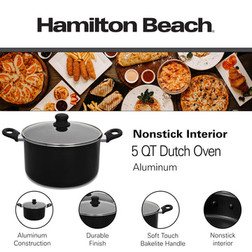 Hamilton Beach 8.5 Quart Aluminum Nonstick Marble Coating Even Heating