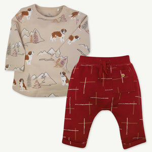 2-Piece St. Bernard Pant & Long Sleeve Tee Set - Earth Friendly Children