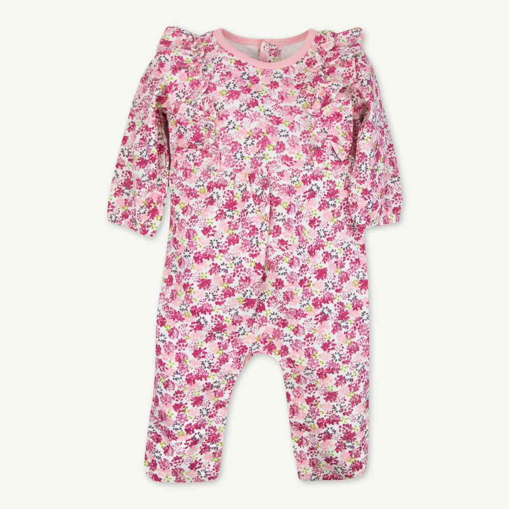Raspberry Bloom Long Sleeve Coverall