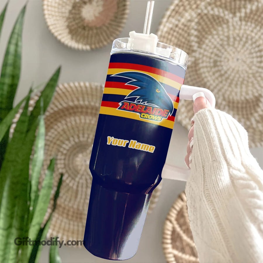 Adelaide Crows AFL Personalized 40oz Tumbler With Handle and Straw