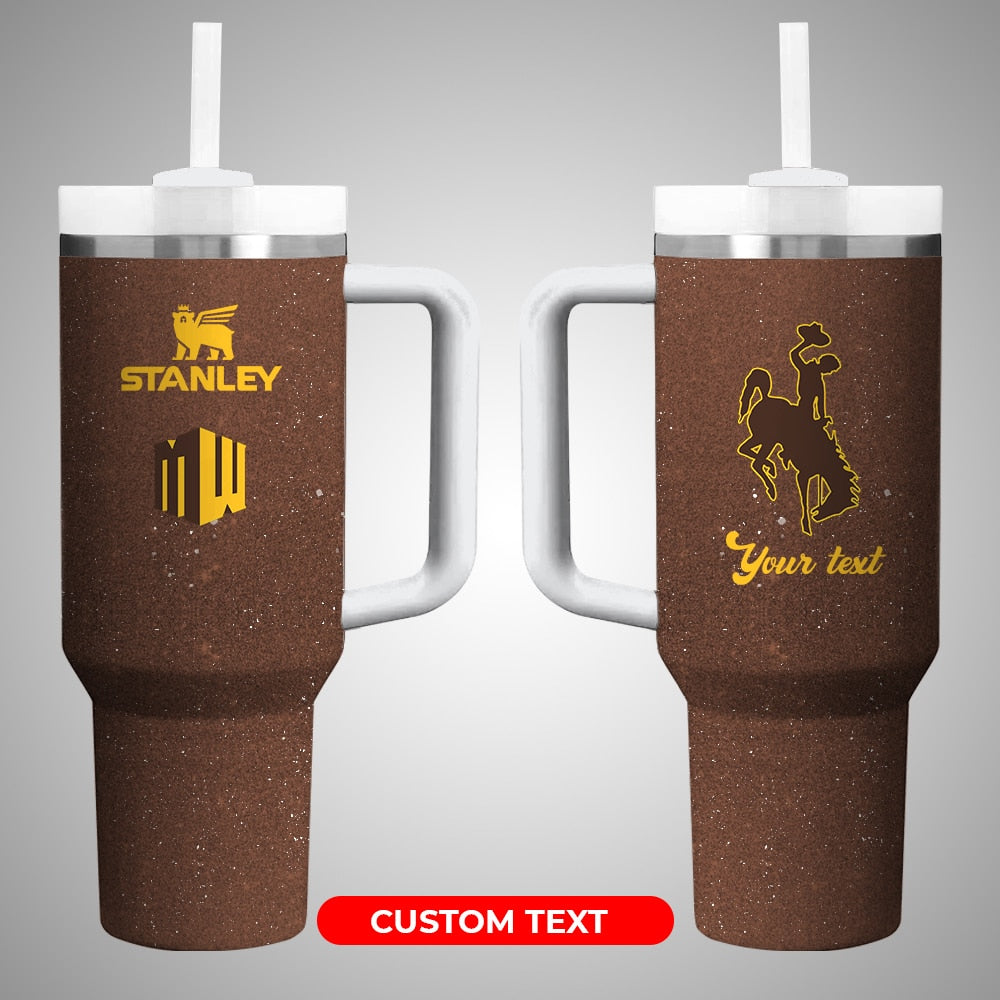 Wyoming Cowboys NCAA Personalized 40oz Tumbler With Handle and Straw