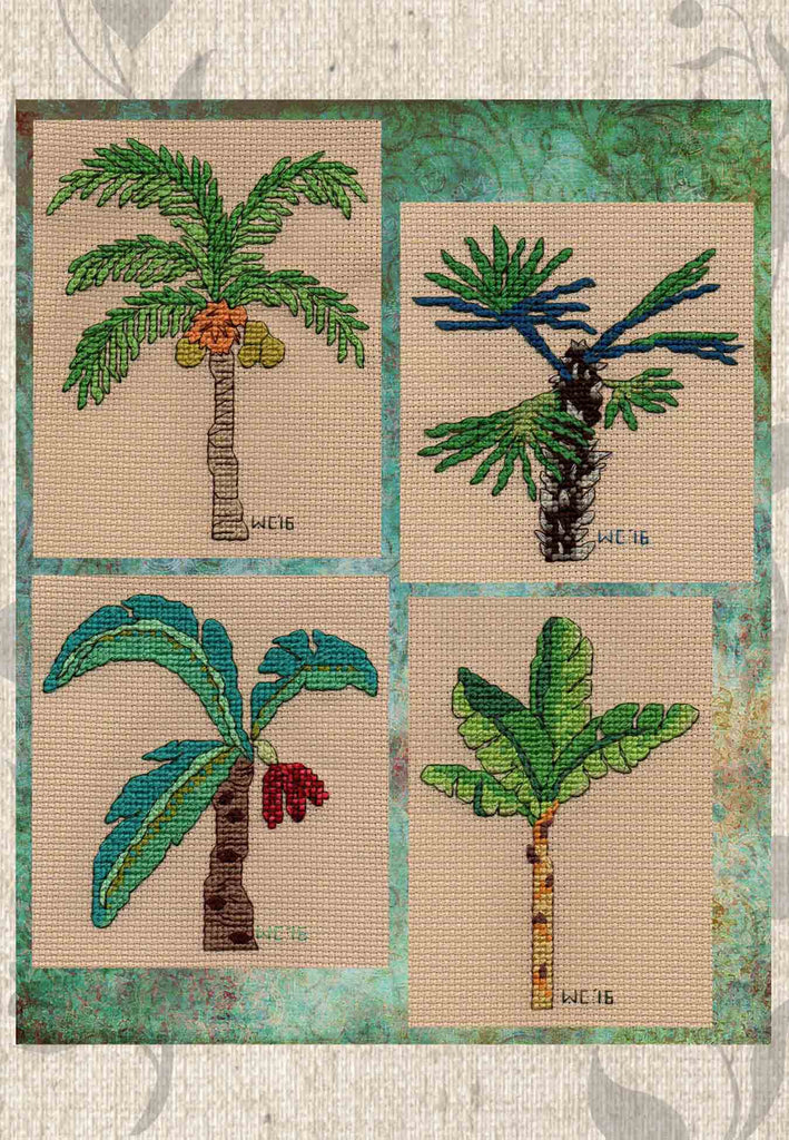 Tropical Palm Trees Cross Stitch Pattern For Sale Paper Version Raspberry Lane Crafts