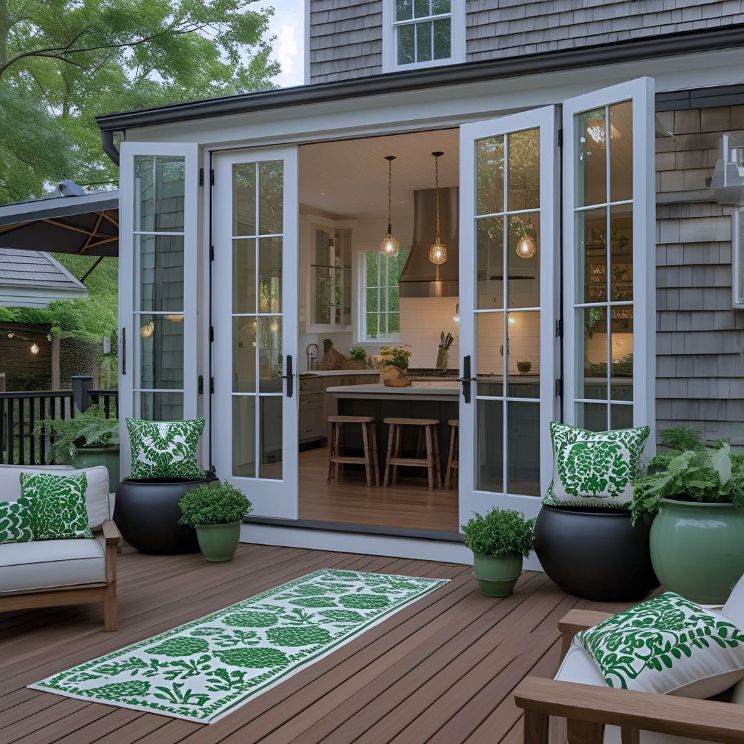 elegant green farmhouse kitchen inspired by current American trends.