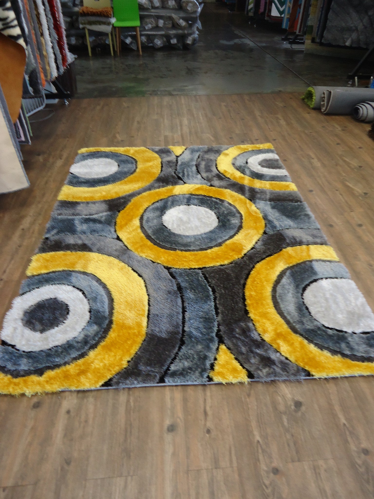 2-Pc-set | Gray/Yellow Hand-tufted Shag Rug & Rug Pad - Rug Addiction - ... 2-Piece Set | Shaggy Vibrant Gray & Yellow Hand-tufted Area Rug with ...