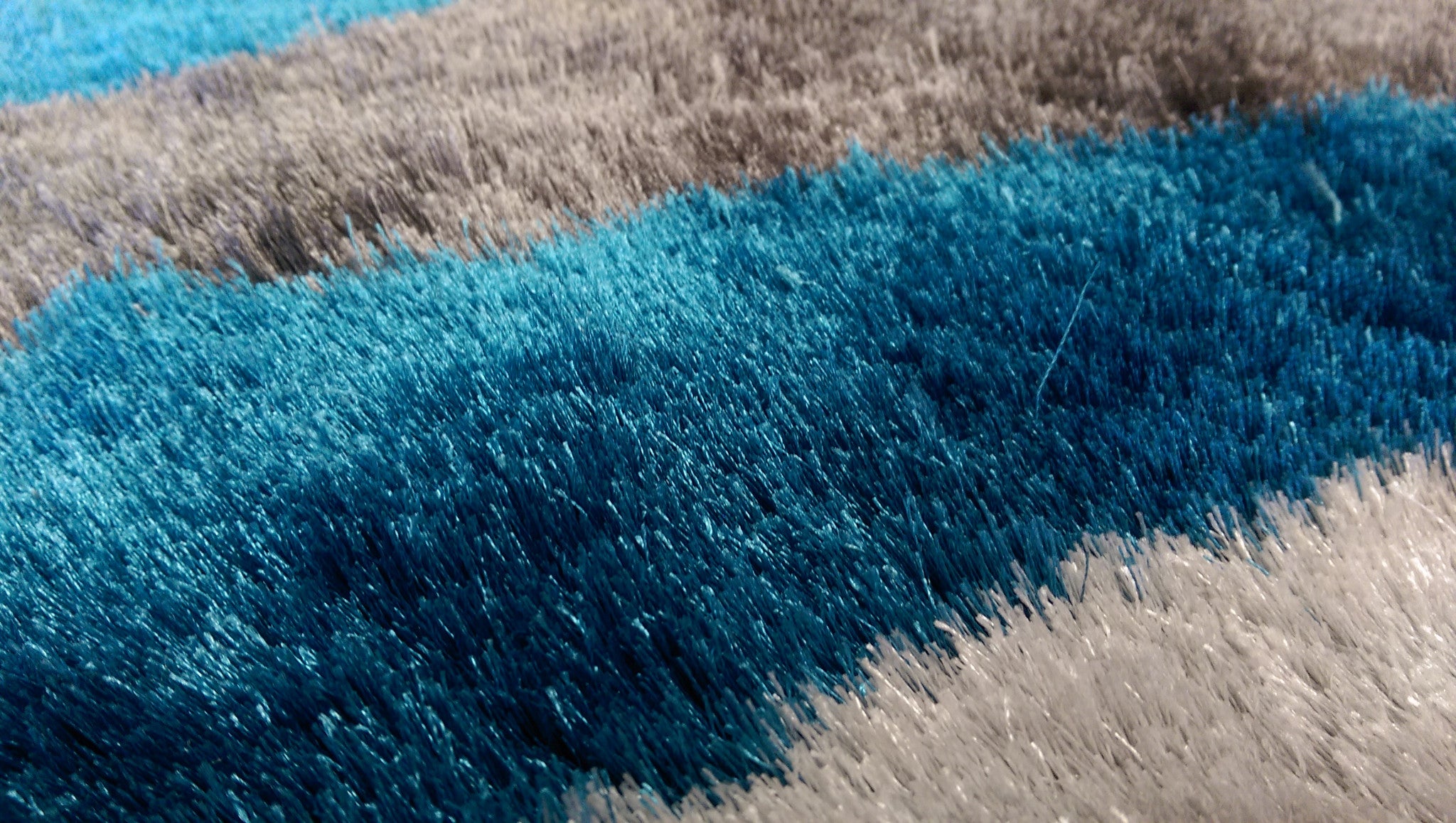 Hand tufted Shag Blue with Grey Area Rug Rug Addiction