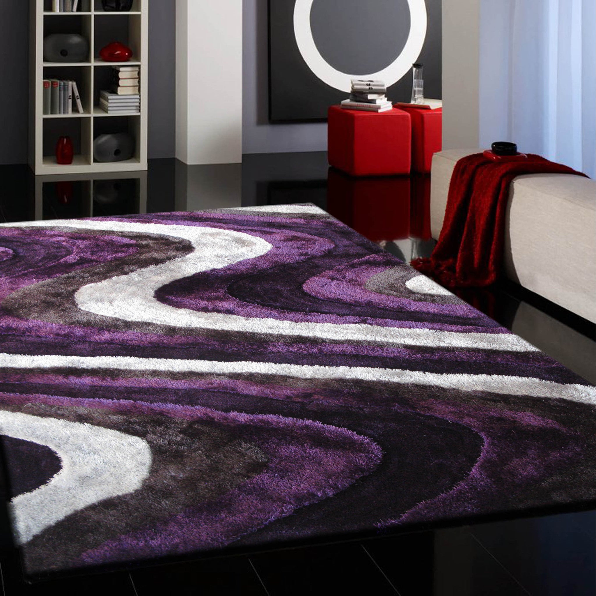 purple throw rug