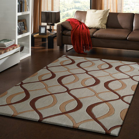 Hand Carved Contemporary modern area rugs with Geometric and solid ...
