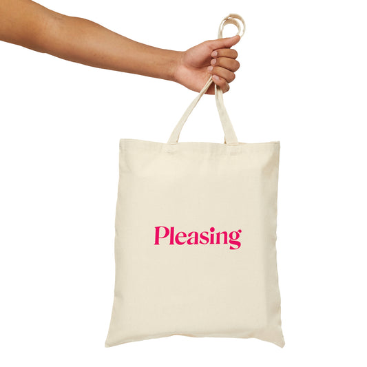 S pink canvas shopper bag