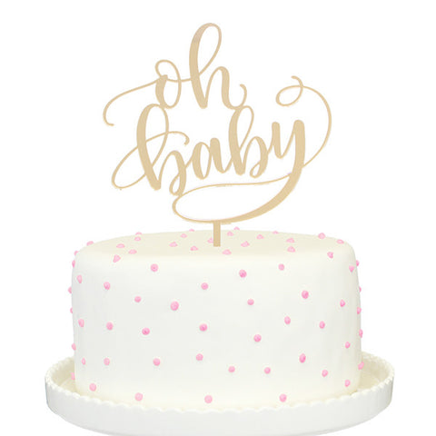 Download Oh Baby Gold Mirror Cake Topper Alexis Mattox Design