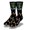 LET'S GET LIT Funny Christmas Lights Socks