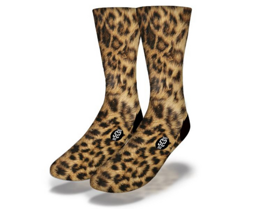 SCOWLING TIGER FACE Fun Animal Print Socks