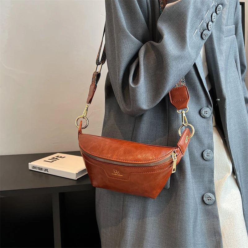 Sac banane femme cuir marron