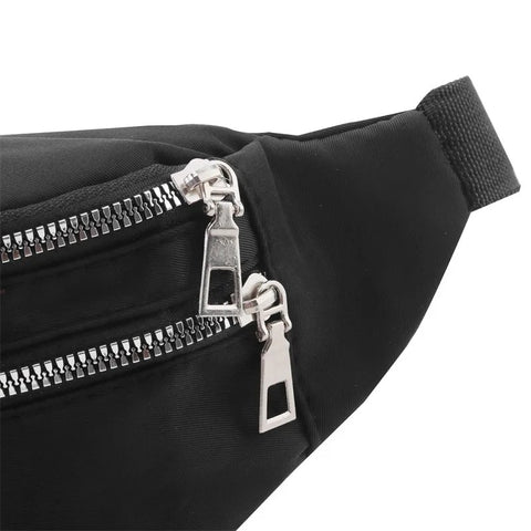 Sac banane femme tissu noir