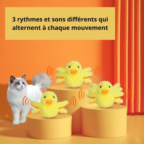 3 rythmes de musique différentes avec notre peluche interactive canard pour chat