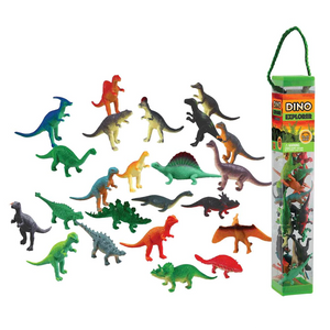 Animal Explorer - Dinosaur Tube - 24-piece Playset - Glendive Dinosaur & Fossil Museum - Toy Playsets
