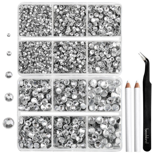  Beadsland Hotfix Rhinestones Bulk, 14400PCS Crystal Hot Fix  Rhinestones For Crafts Clothes DIY Decoration, Black, SS20, 4.6-4.8mm