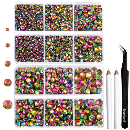  BEADSLAND 6736pcs Hotfix Rhinestones Flatback,Navy Blue  Rhinestones for Crafts Clothes Mixed 5 Sizes, Hotfix Crystals with Tweezers  and Wax Pencil Kit, SS6-SS30,Montana : Everything Else