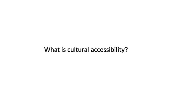 What is cultural accessibility, question, MatchArt 2024