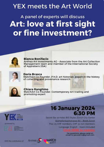 "Poster Art event Zurich Panel Discussion" By Yex 2024