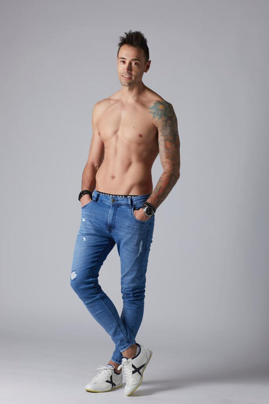 Pantalones fit masculinos denim claro y oscuro – Gyn jeans