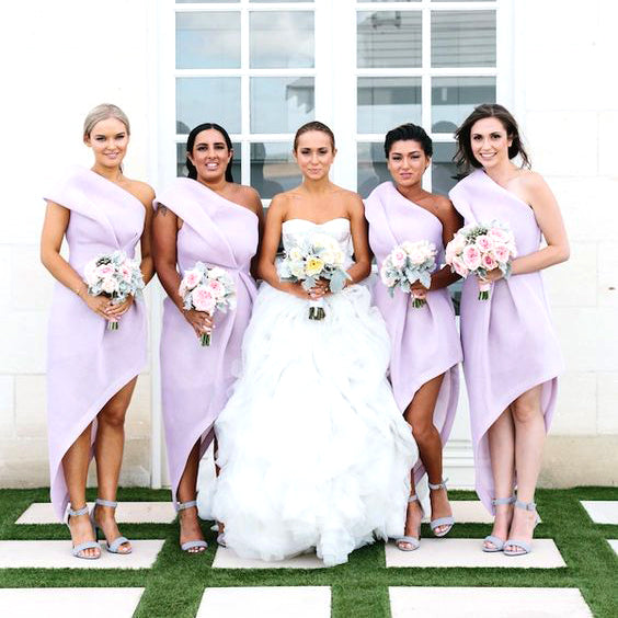 purple bridesmaids