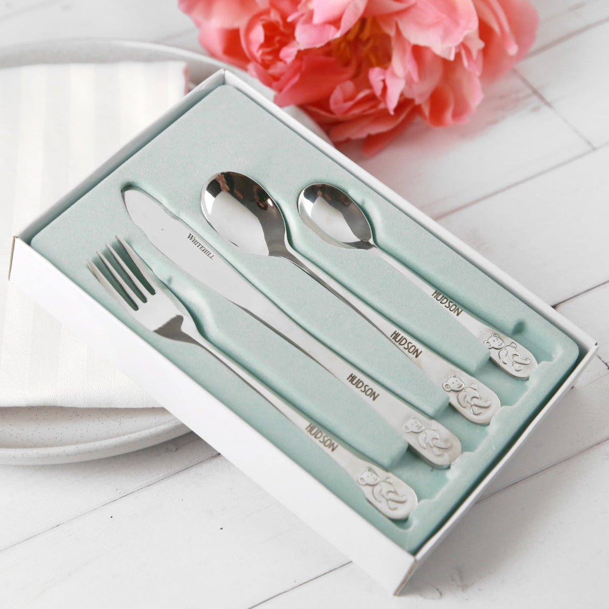 engraved kids cutlery set