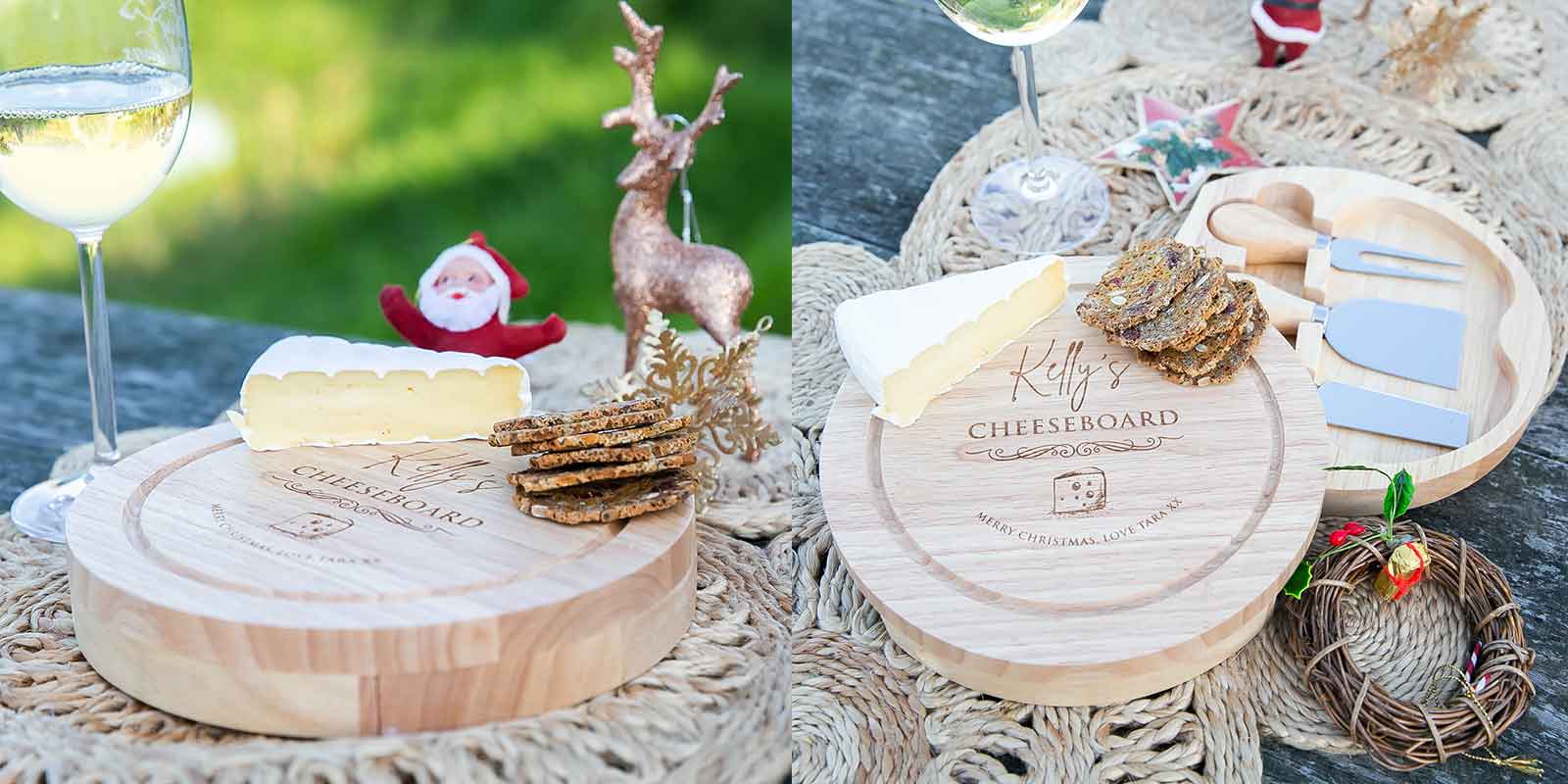 Engraved Round Cheese Set Christmas Gift