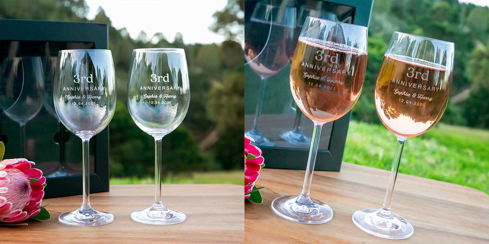 Engraved Anniversary 360ml Wine Glass