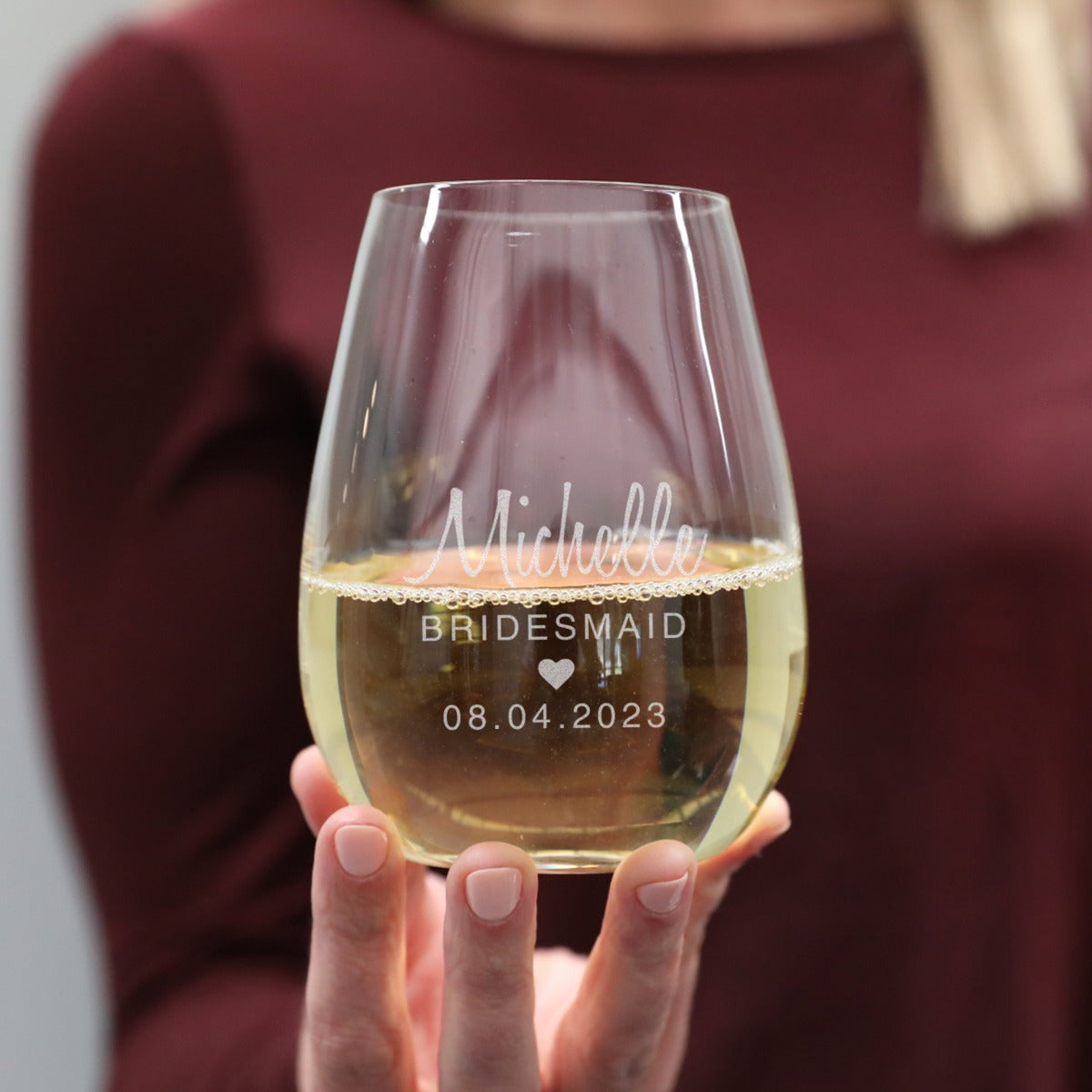 stemless wine glass