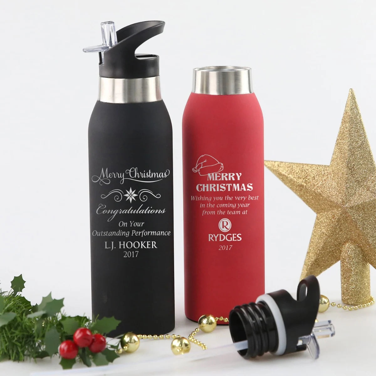 Personalised Christmas Engraved Corporate Sports Drink Bottle
