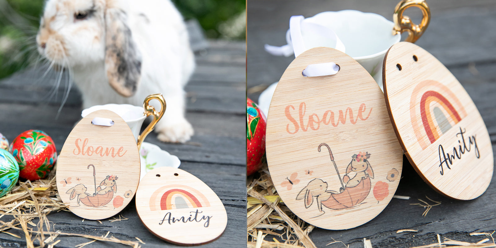 Printed Wooden Easter Gift Tag