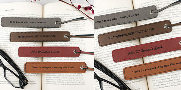 Engraved Teacher's Gift Leatherette Bookmark