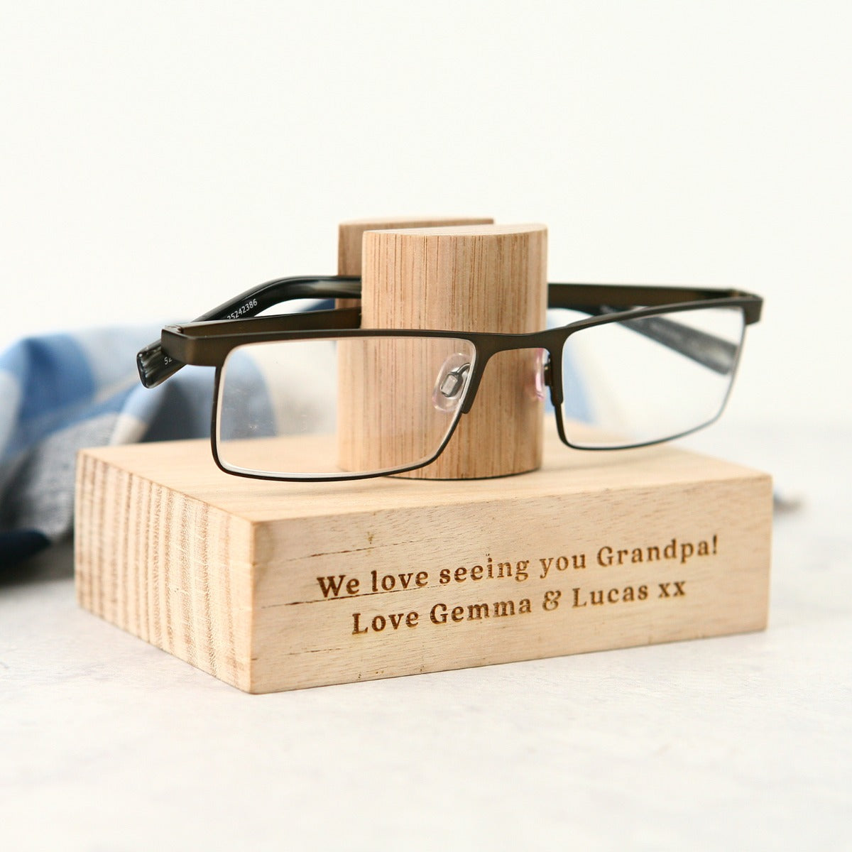 wooden glasses stand