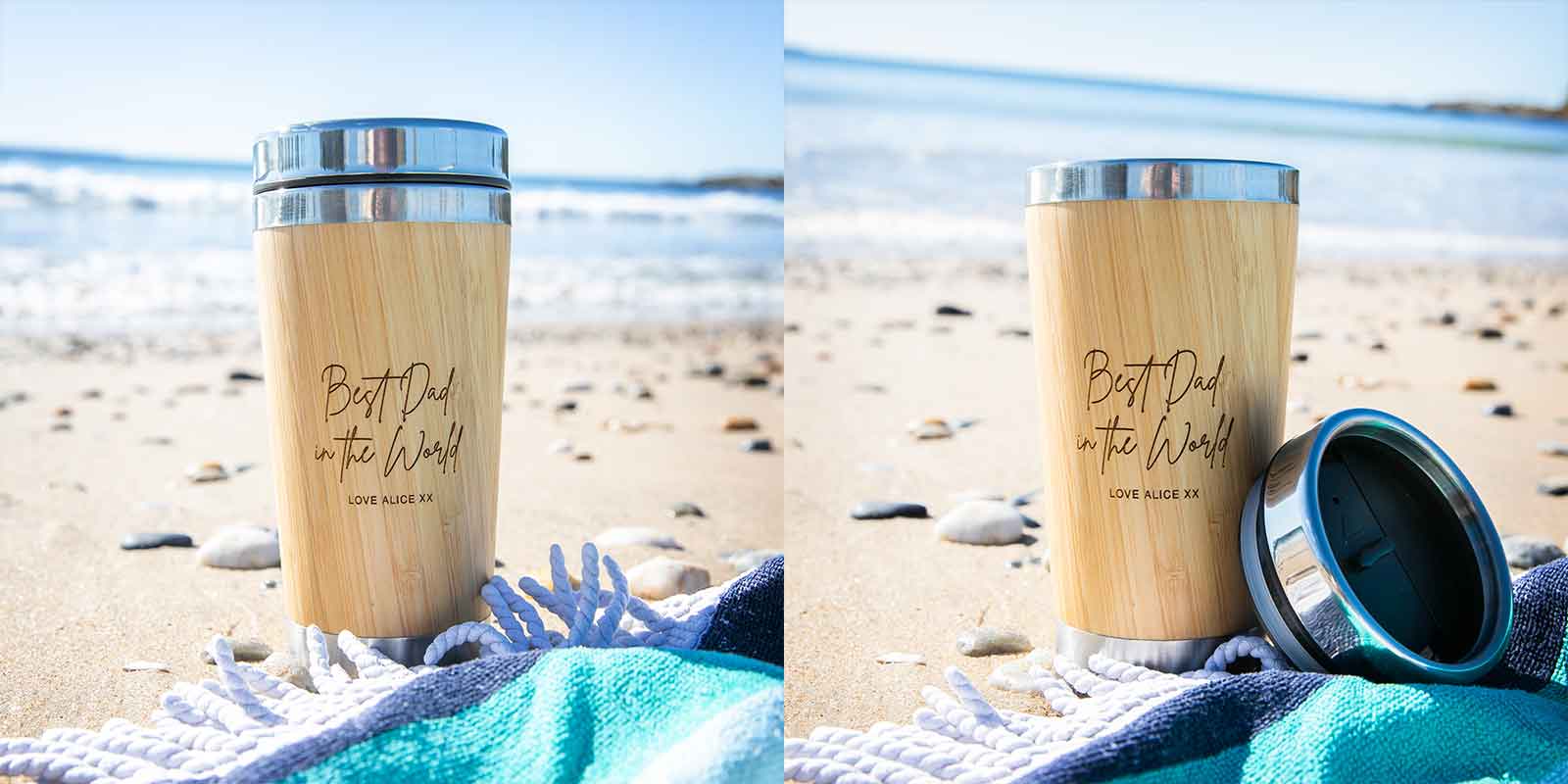 Engraved Father's Day 400ml Bamboo Travel Mug