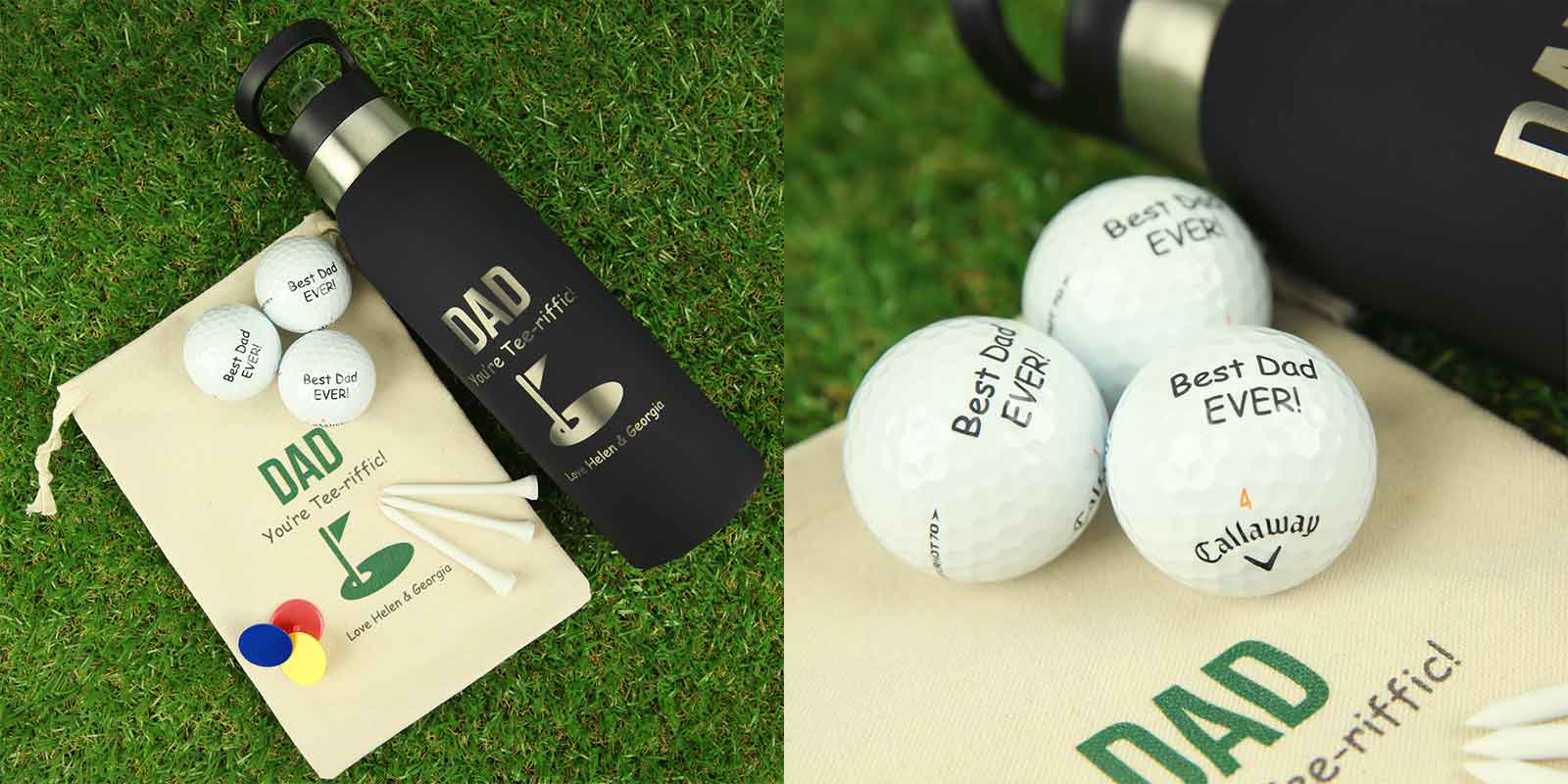 Sporty Dad Father's Day Hamper – Engraved Drink Bottle, Printed Golf Balls, Tees and Ball Markers