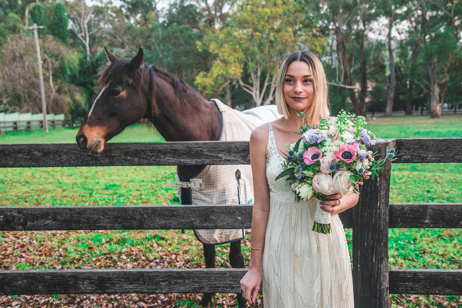 rustic wedding bride