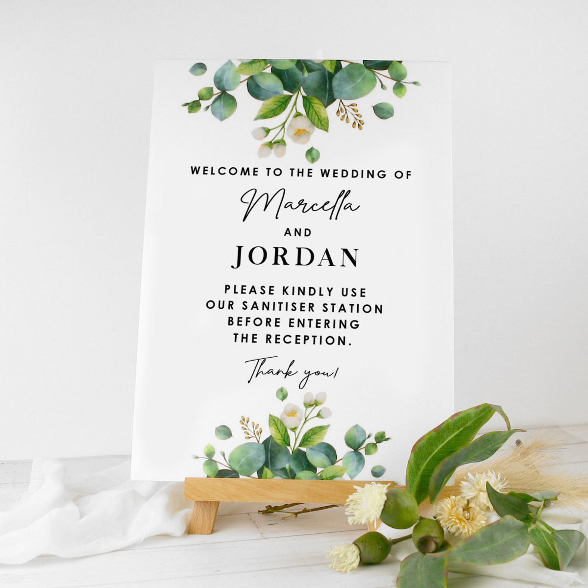 printed wedding sign