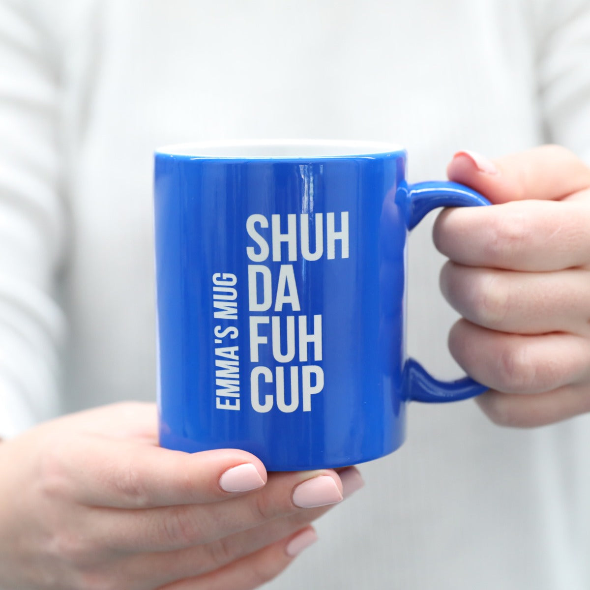 blue mug shut the