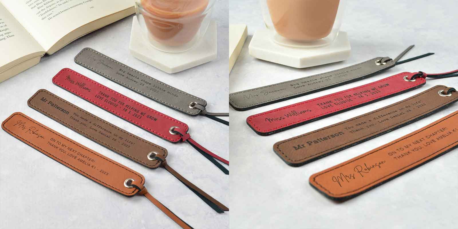 Engraved Teacher's Gift Leatherette Bookmark